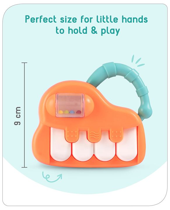 Babyhug Premium Mini Radio Shaped Baby Rattle  Yellow | Interactive Toy | Child-Safe, Non-Toxic | Enhances Grasping & Sensory Skills | Gift for 3+ Months | BIS Certified