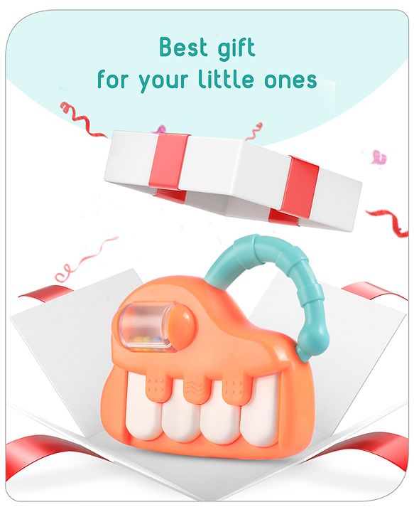 Babyhug Premium Mini Radio Shaped Baby Rattle  Yellow | Interactive Toy | Child-Safe, Non-Toxic | Enhances Grasping & Sensory Skills | Gift for 3+ Months | BIS Certified