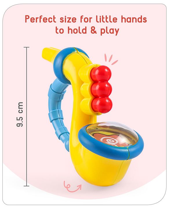 Babyhug Trumpet Shape Baby Rattle - Yellow & Blue