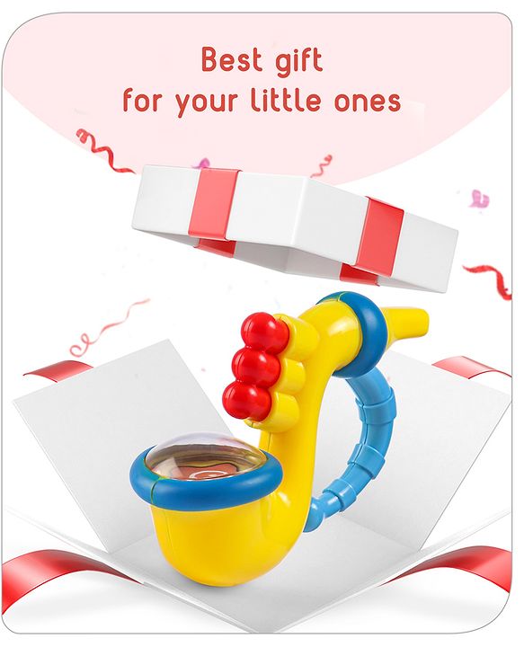 Babyhug Trumpet Shape Baby Rattle - Yellow & Blue
