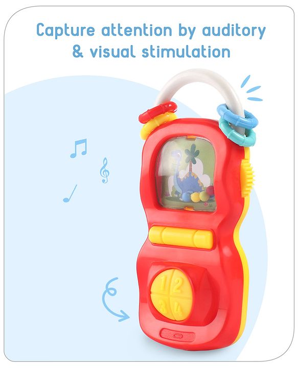 Babyhug Phone Shape Baby Rattle- Red