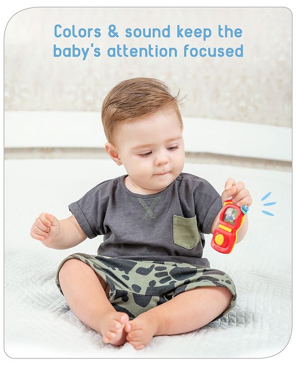 Babyhug Phone Shape Baby Rattle- Red