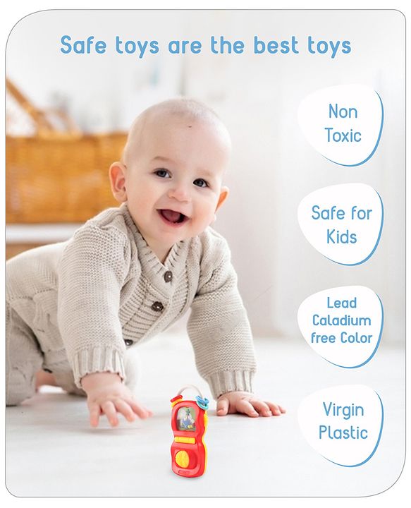 Babyhug Phone Shape Baby Rattle- Red