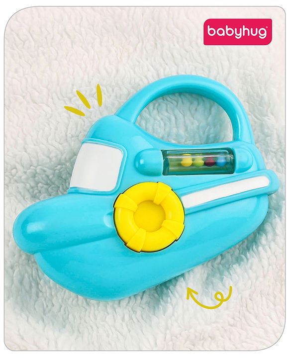 Babyhug Speed Boat Shaped Baby Rattle - Yellow | Fun, Lightweight ...