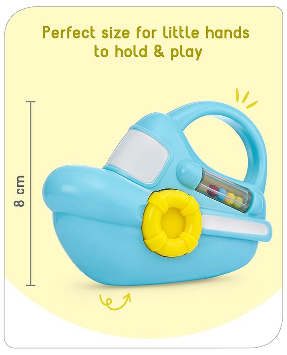 Babyhug Speed Boat Shaped Baby Rattle - Yellow | Fun, Lightweight ...