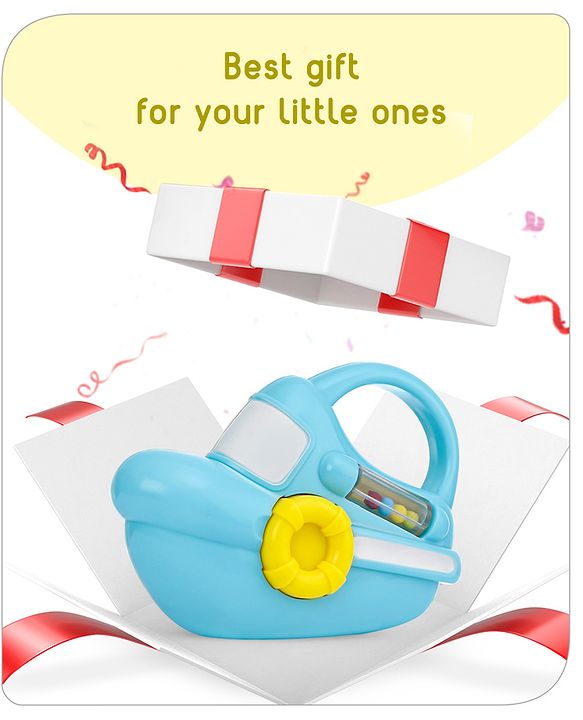 Babyhug Speed Boat Shaped Baby Rattle - Yellow | Fun, Lightweight ...
