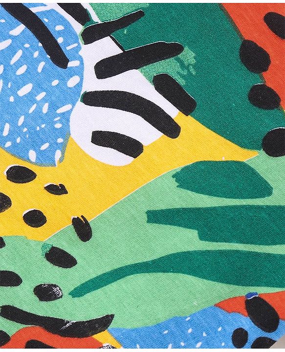 Babyhug Cotton Half Sleeves T-Shirt With Abstract Print - Multicolor