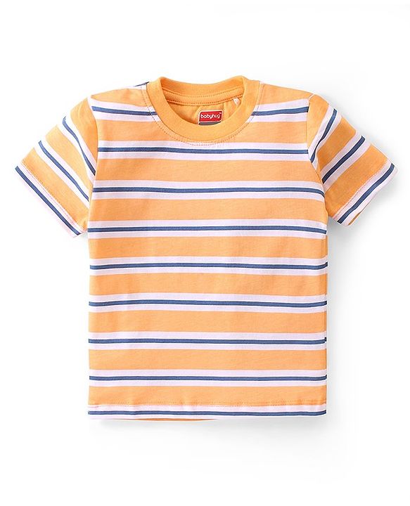 Babyhug Cotton Knit Half Sleeves  T-Shirts Striped & Text Graphics Pack of 3 - Multicolour