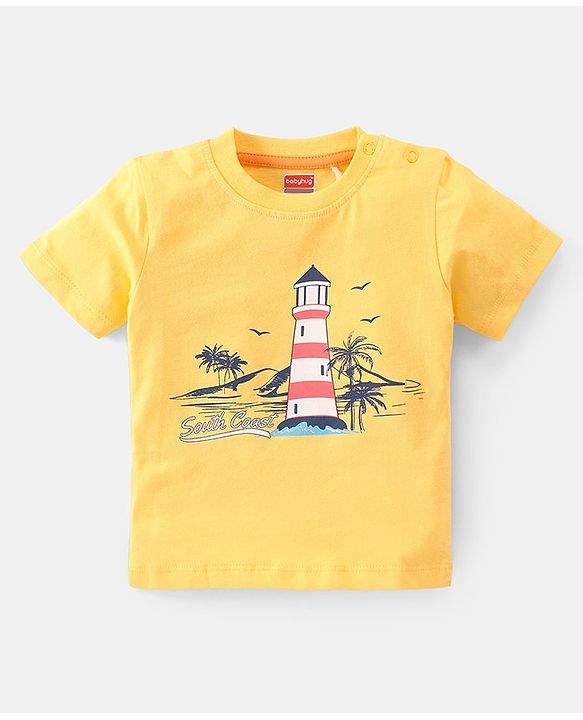 Babyhug Cotton Knit Half Sleeves T-Shirts Boat  Tree & Lighthouse Graphics Pack of 3 - Multicolour