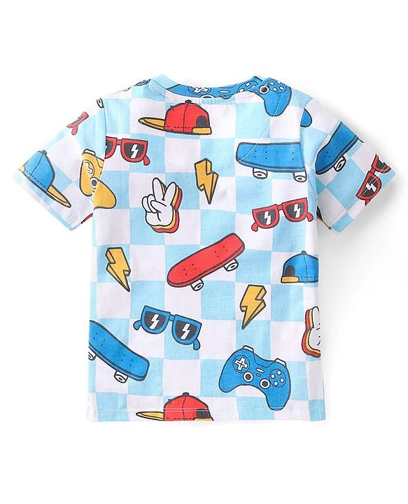 Babyhug Cotton Knit Half Sleeves T-Shirt Stripes & Tiger Graphics Pack of 3 - Multicolour