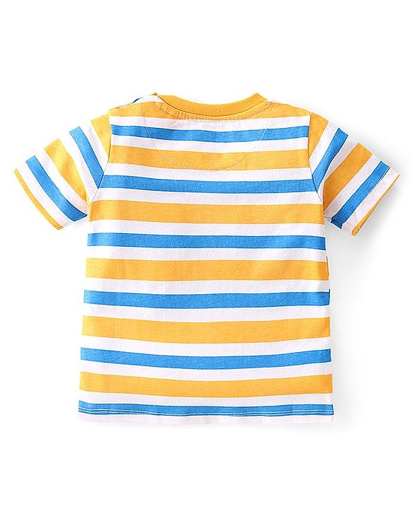 Babyhug Cotton Knit Half Sleeves T-Shirt Stripes & Tiger Graphics Pack of 3 - Multicolour
