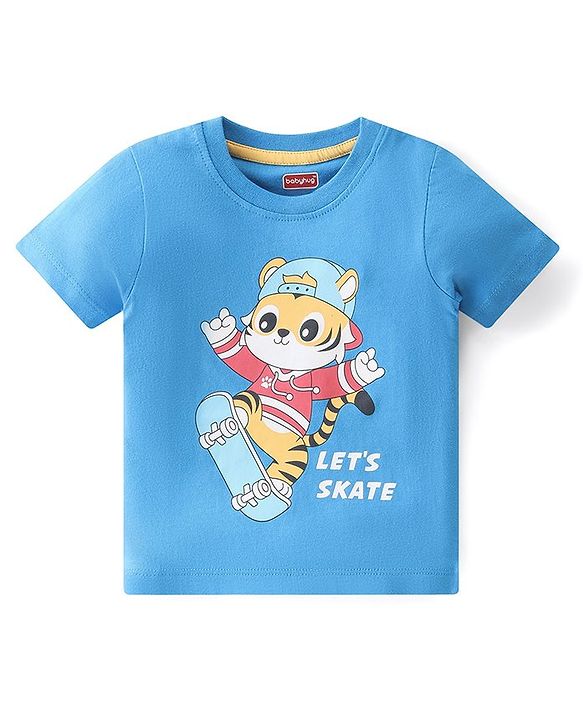 Babyhug Cotton Knit Half Sleeves T-Shirt Stripes & Tiger Graphics Pack of 3 - Multicolour