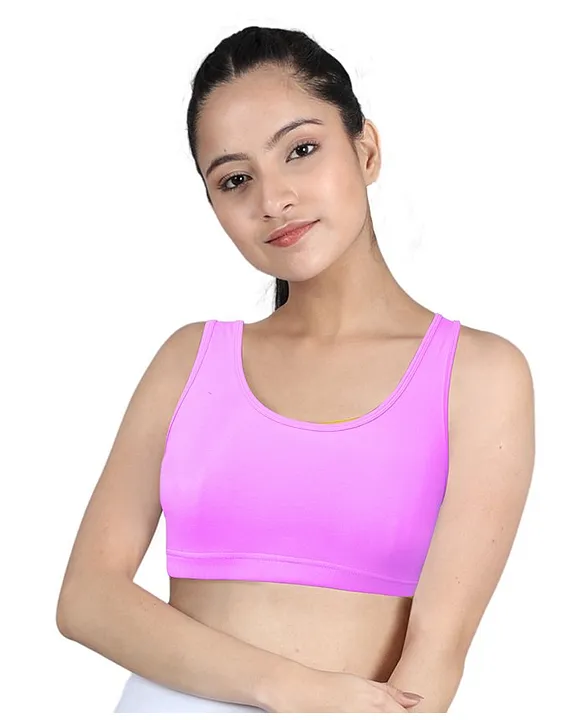 Buy Dchica Pack Of 2 Sleeveless Double Layer Thin Strap Cotton Training Bra  Lilac & Black for Girls (8-10Years) Online in India, Shop at  -  15960895