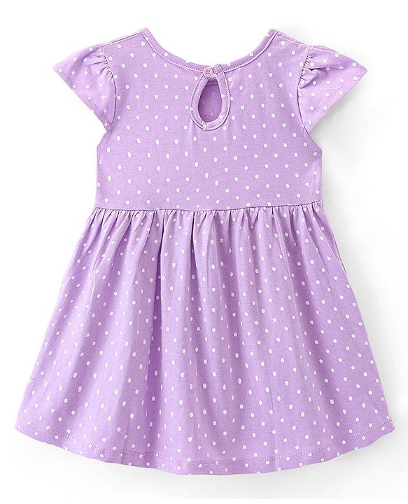 Babyhug Cotton  Knit Half Sleeves Frock with Polka Dot Print Pack of 2 - Multicolor