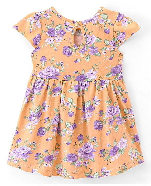 Babyhug Cotton  Knit Half Sleeves Frock with Polka Dot Print Pack of 2 - Multicolor