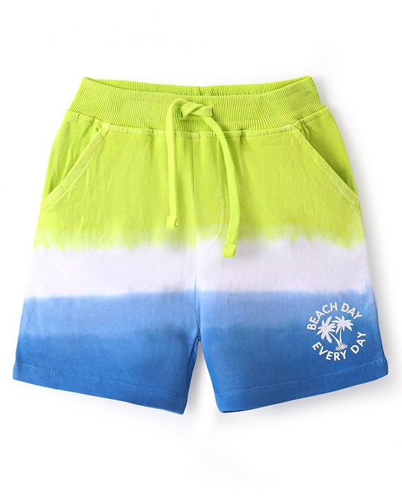 Babyhug Cotton Looper Mid Thigh Length Shorts Tie & Dye Style Print -  Multicolour
