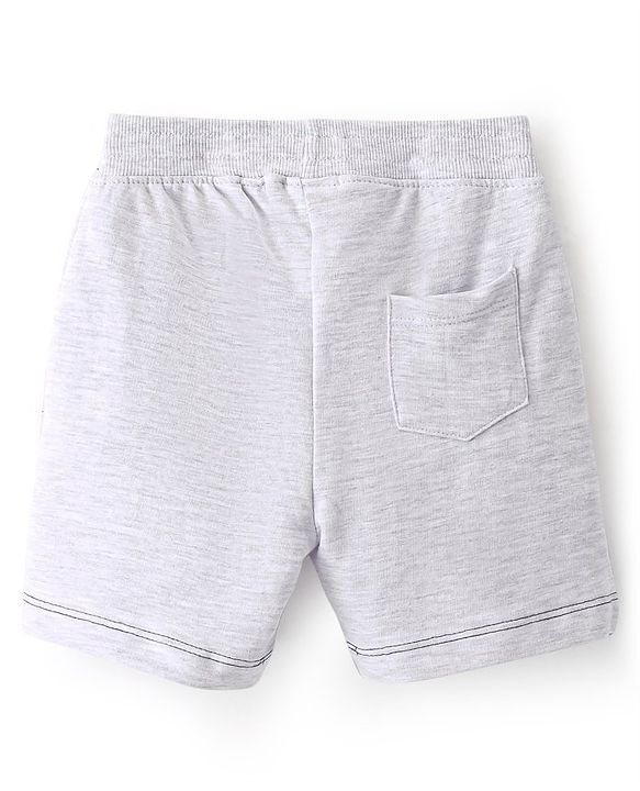 Babyhug Cotton Looper Mid Thigh Length Shorts Stripe Design -Grey