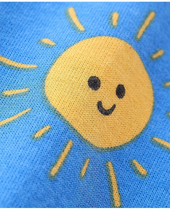 Babyhug Disney Cotton Knit Dungaree and Half Sleeves T-Shirt Set Winnie the Poo Print - Yellow & Blue