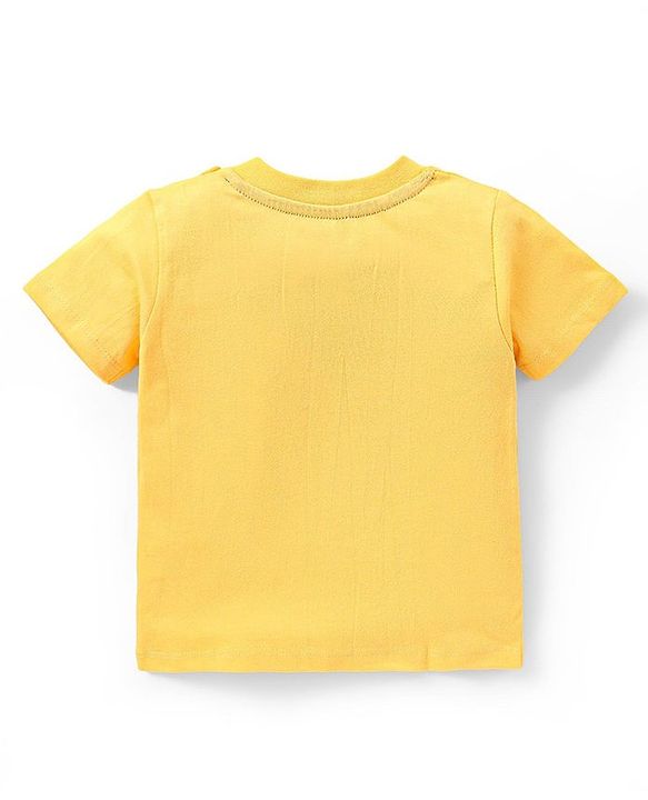 Babyhug Disney Single Jersey Knit Dungaree With Half Sleeves T-Shirt Winnie The Pooh Print - Blue & Yellow