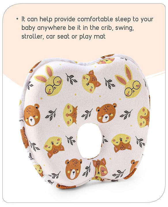 Babyhug Memory Foam Head Shaping Baby Pillow with Fox Print - Multicolor