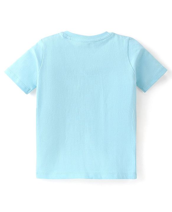 Babyhug Disney Single Jersey Knit Half Sleeves T-Shirt And Shorts Set With Mickey Mouse Graphics - Blue & Yellow