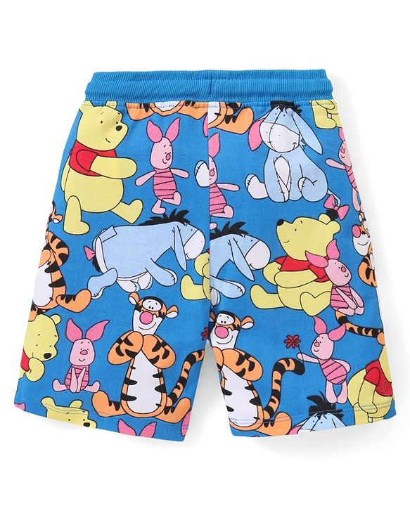 Babyhug Disney Cotton Knit Single Jersey Half Sleeve Night Suit With Winnie The Pooh Print - Blue