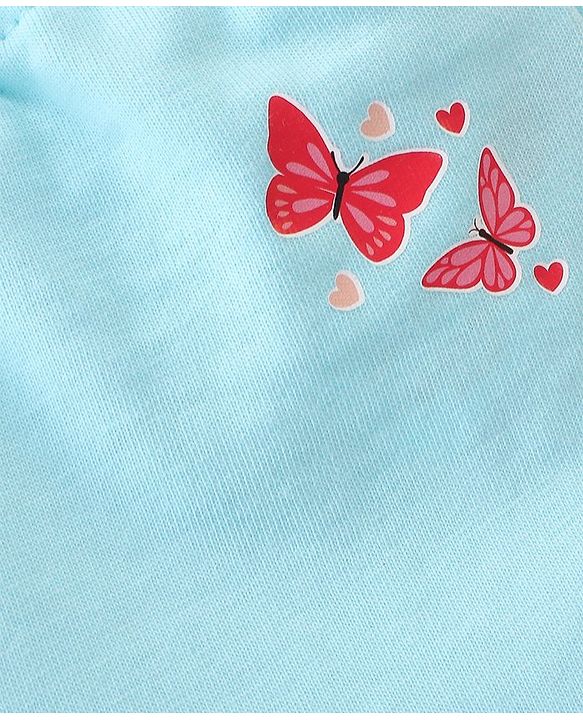 Babyhug Single Jersey Mid Thigh Shorts with Hearts and Butterfly Print Pack of 2 - Multicolour