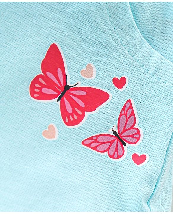 Babyhug Single Jersey Mid Thigh Shorts with Hearts and Butterfly Print Pack of 2 - Multicolour