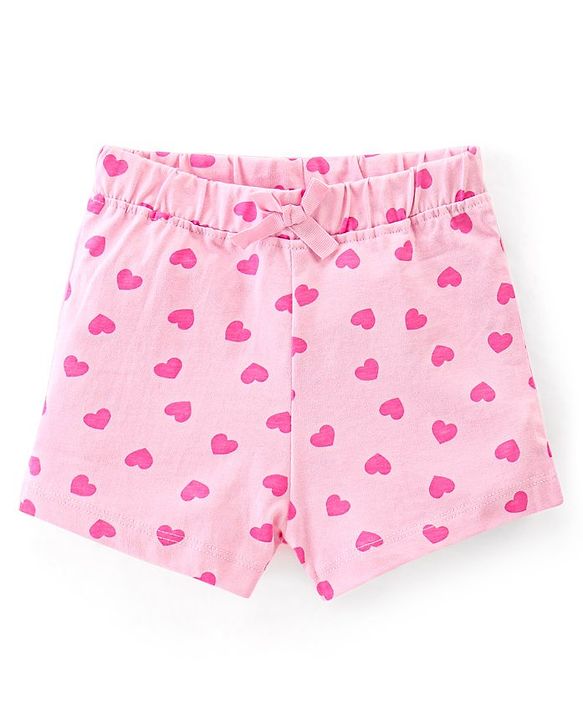 Babyhug Single Jersey Knit Mid Thigh Shorts with Polka Dot Print Pack of 2- Multicolor