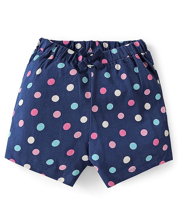 Babyhug Single Jersey Mid Thigh Shorts Heart & Polka Dots Print  Pack of 2 - Multicolour