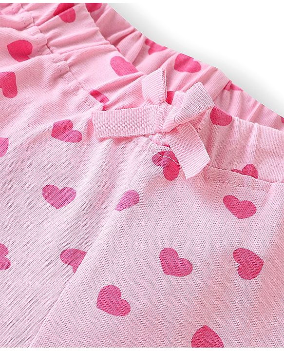 Babyhug Single Jersey Mid Thigh Shorts Heart & Polka Dots Print  Pack of 2 - Multicolour