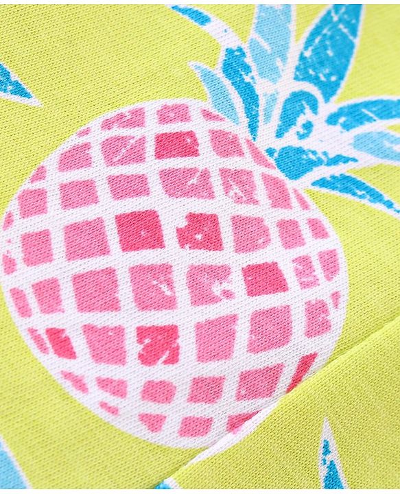 Babyhug Single Jersey Mid Thigh Length Shorts With Pineapple Print Pack of 2 - Multicolour