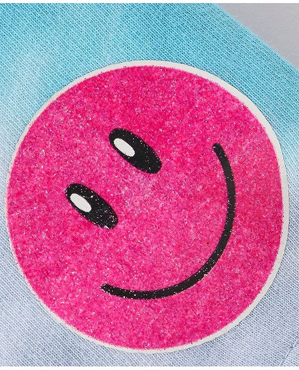 Babyhug Cotton Looper Knit Mid Thigh Smiley Printed Tie & Dye Shorts - Multicolour