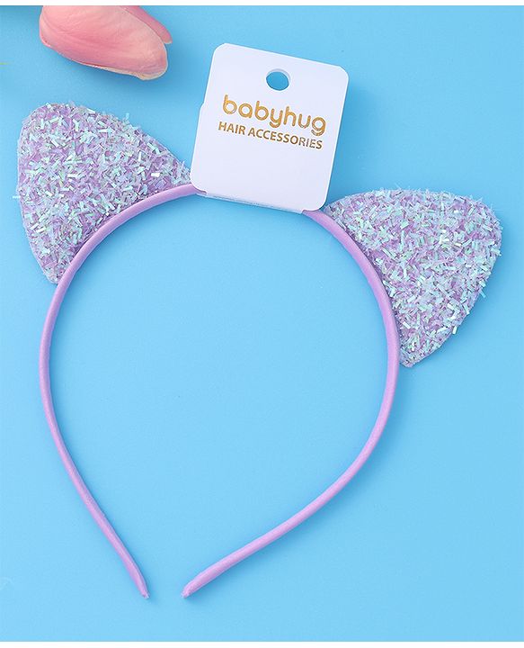 Babyhug Glitter Ears Applique Hair Band - Silver