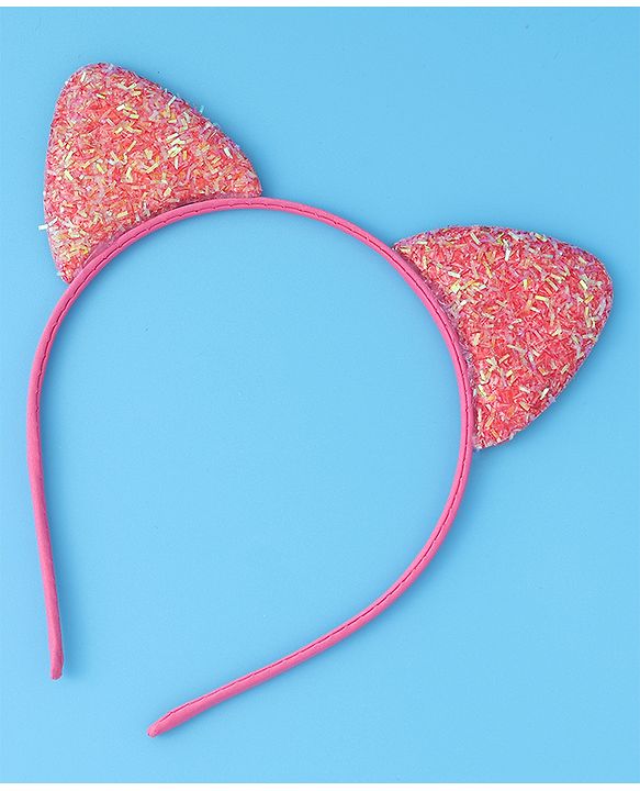 Babyhug Glitter Ears Applique Hair Band - Fuchsia