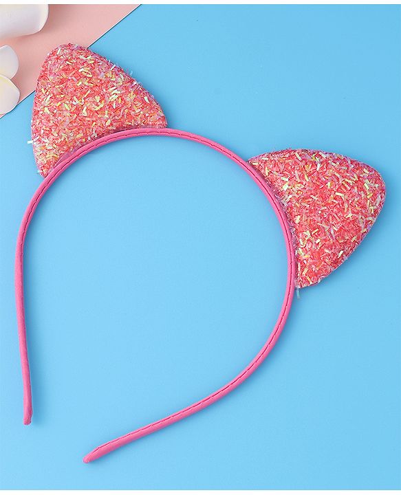 Babyhug Glitter Ears Applique Hair Band - Fuchsia
