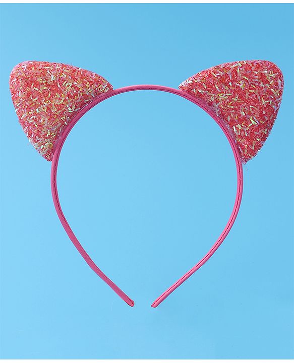 Babyhug Glitter Ears Applique Hair Band - Fuchsia