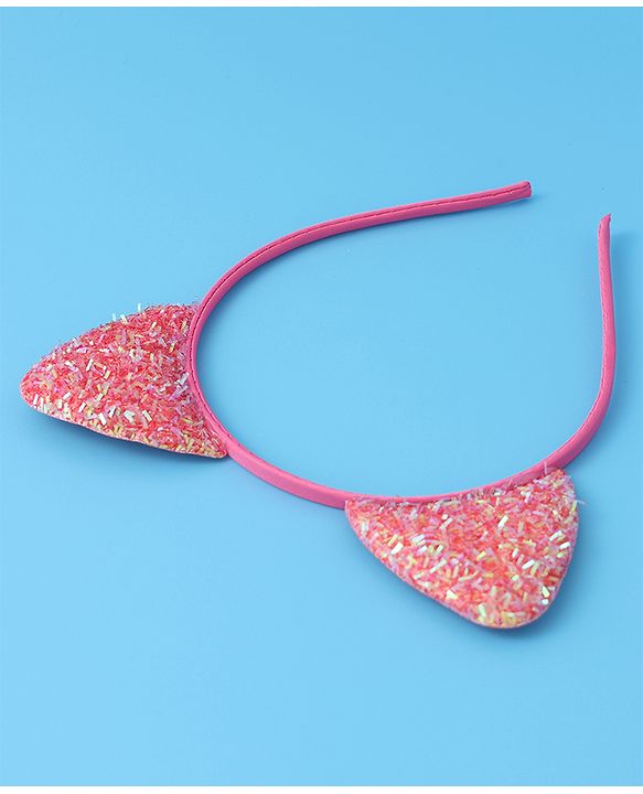 Babyhug Glitter Ears Applique Hair Band - Fuchsia