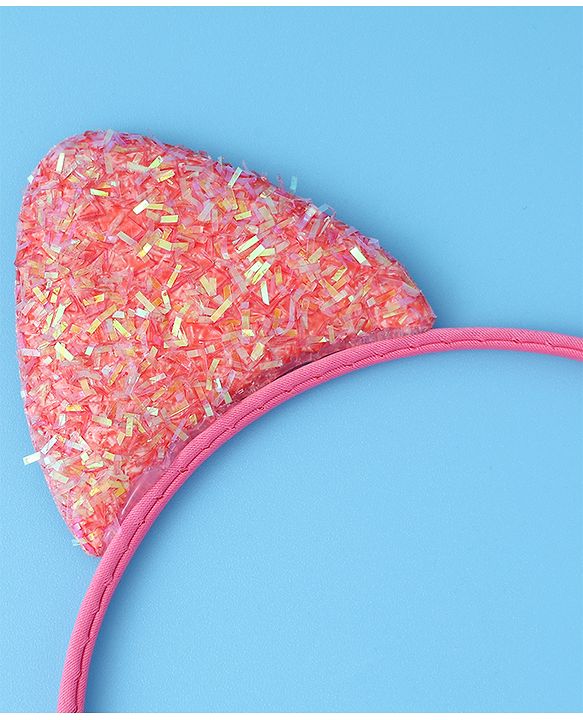 Babyhug Glitter Ears Applique Hair Band - Fuchsia