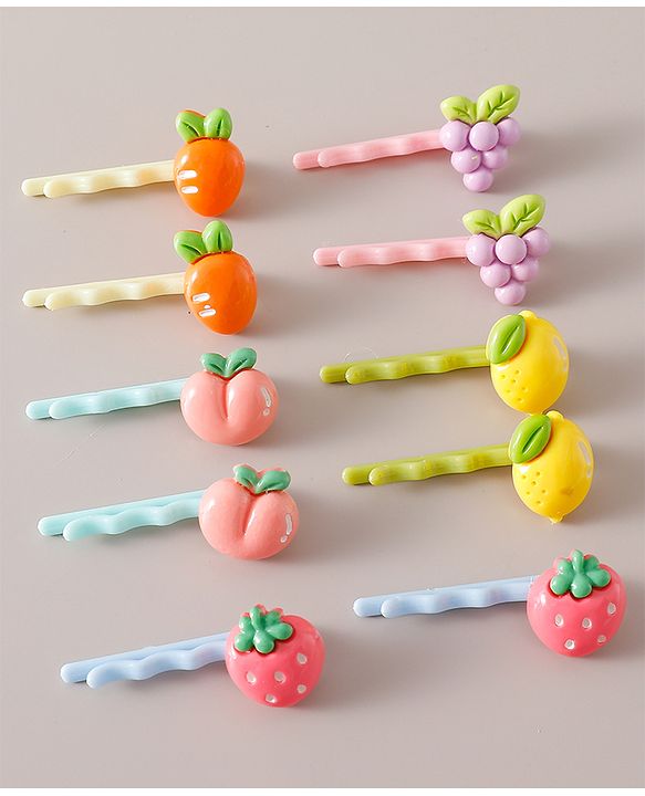 Babyhug Hair Pins And Clips Pack of 10 -Multicolor