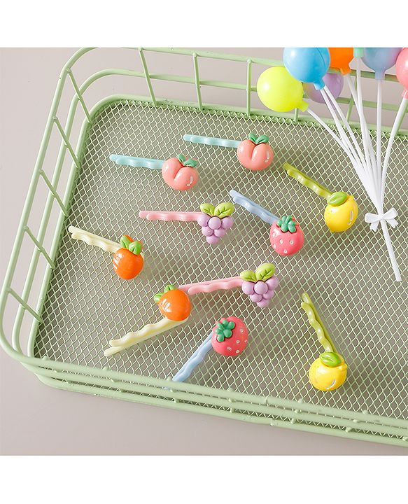 Babyhug Hair Pins And Clips Pack of 10 -Multicolor