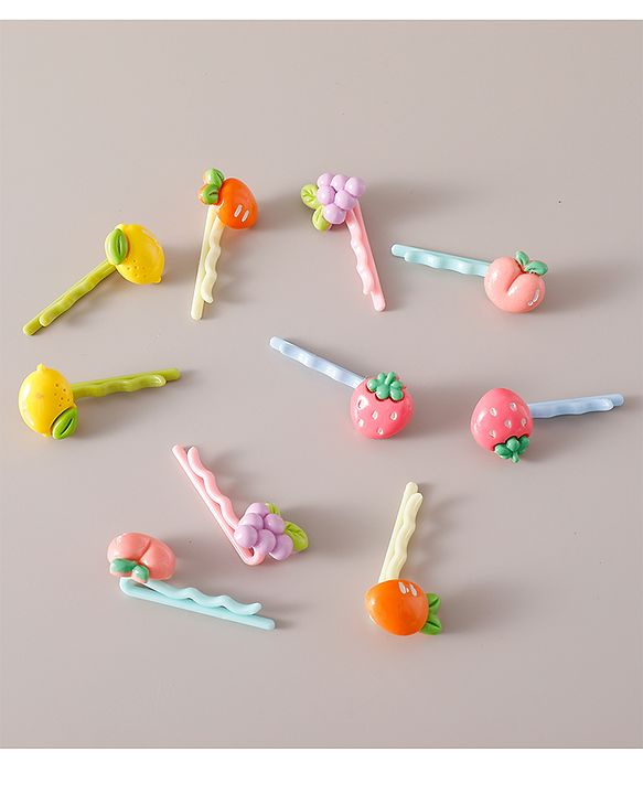 Babyhug Hair Pins And Clips Pack of 10 -Multicolor