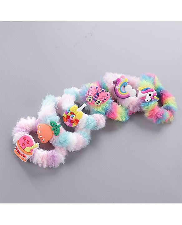 Babyhug Free Size Rubber Bands & Scrunchies Sets with Applique Pack of 6 - Multicolor