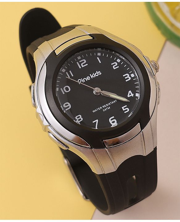Pine Kids Free Size Analog Watch- Black