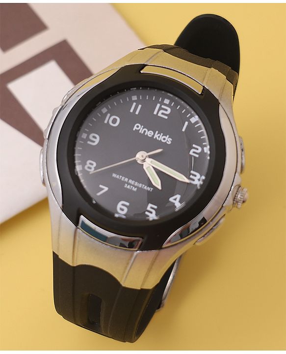 Pine Kids Free Size Analog Watch- Black