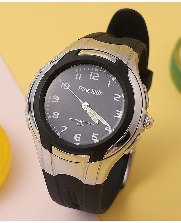 Pine Kids Free Size Analog Watch- Black