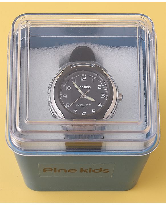 Pine Kids Free Size Analog Watch- Black