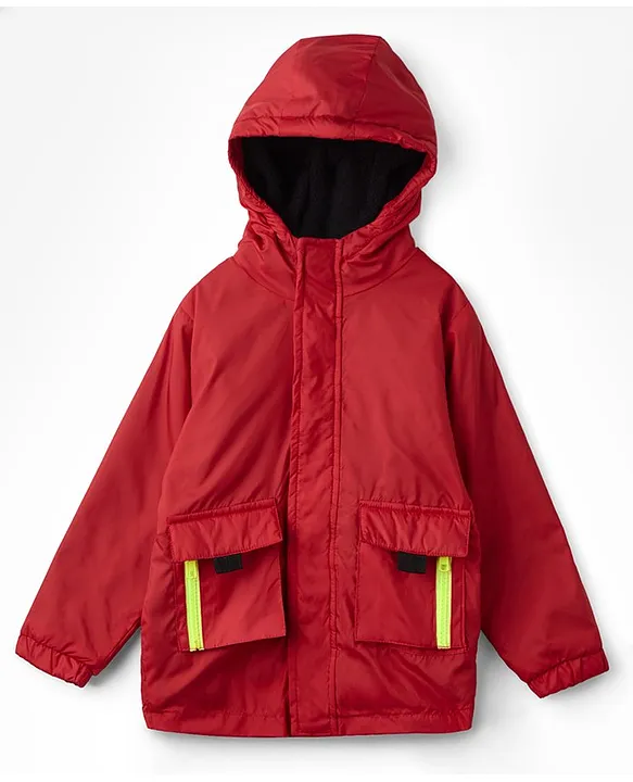 Buy The Souled Store Full Sleeves Solid Oversized Cotton Hooded Utility  Jacket Red for Boys (5-6Years) Online in India, Shop at FirstCry.com -  15991227