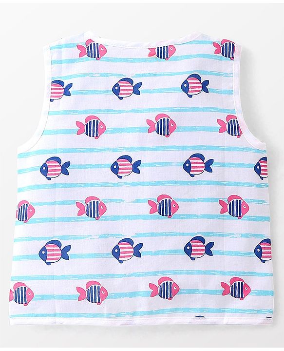 Babyhug 100% Cotton Sleeveless Jhabla Heart Print  Pack of 3 - Multicolour