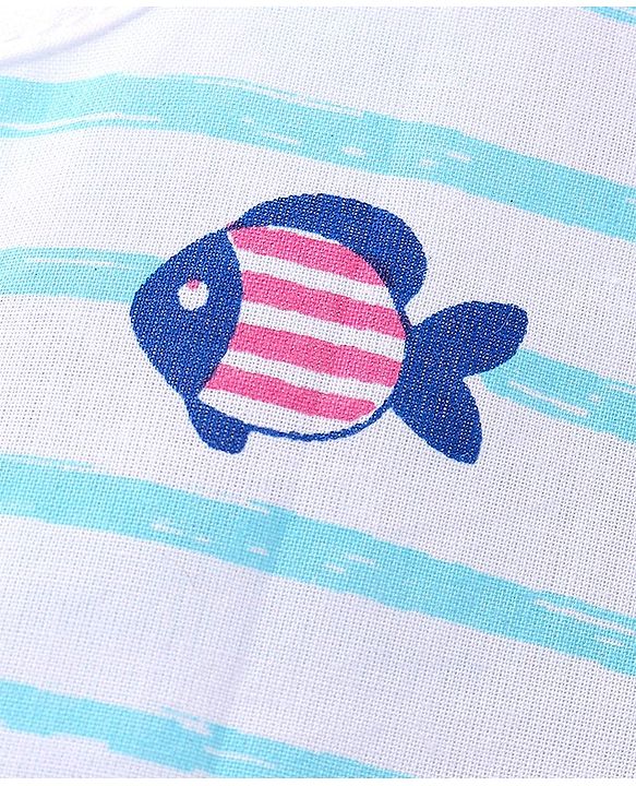 Babyhug 100% Cotton Sleeveless Jhabla Heart Print  Pack of 3 - Multicolour